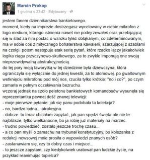 Marcin Prokop nabija się z 