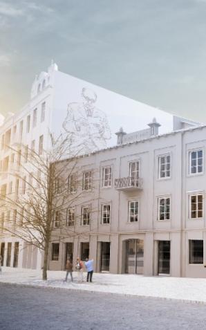 Wiecha zawieszona na Centrum Kreatywności Targowa 