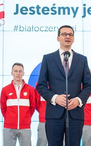 [VIDEO] Spotkanie premiera Mateusza Morawieckiego z kadrą skoczków narciarskich wylatujących na olimpiadę do Korei Południowej