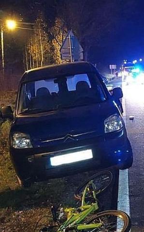 Wjechał w nieoświetlony rowerek 7-letniego chłopca