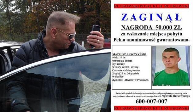 Rutkowski: Mateusz Leszczyński został zamordowany. Dajemy 50 tysięcy złotych za wskazanie miejsca ukrycia zwłok