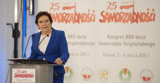 Premier Ewa Kopacz spotkała się z uczestnikami Kongresu XXV-lecia Samorządu Terytorialnego
