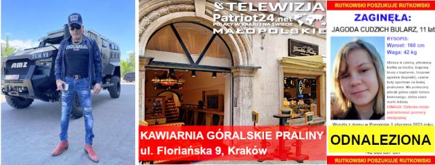 Jagoda z Poronina została odnaleziona!  Konferencja Biura Rutkowski dzisiaj w Krakowie!