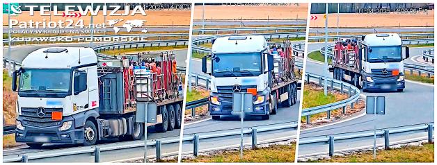 [VIDEO] Ku przestrodze! S5 węzeł Pałuki, cofanie ciężarówką z niebezpiecznym ładunkiem